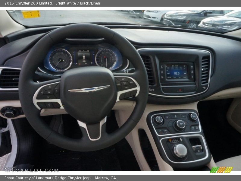 Bright White / Black/Linen 2015 Chrysler 200 Limited