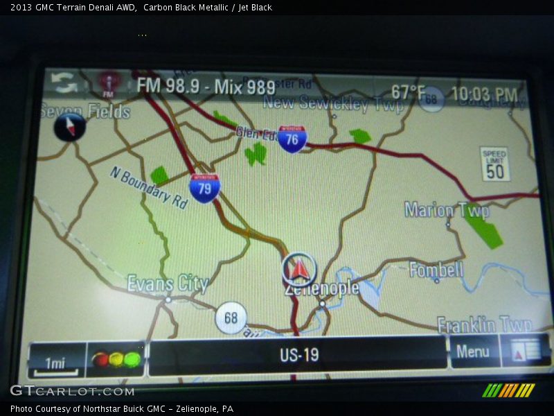 Carbon Black Metallic / Jet Black 2013 GMC Terrain Denali AWD