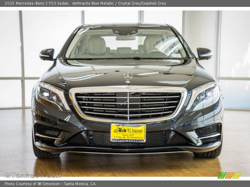 Anthracite Blue Metallic / Crystal Grey/Seashell Grey 2015 Mercedes-Benz S 550 Sedan