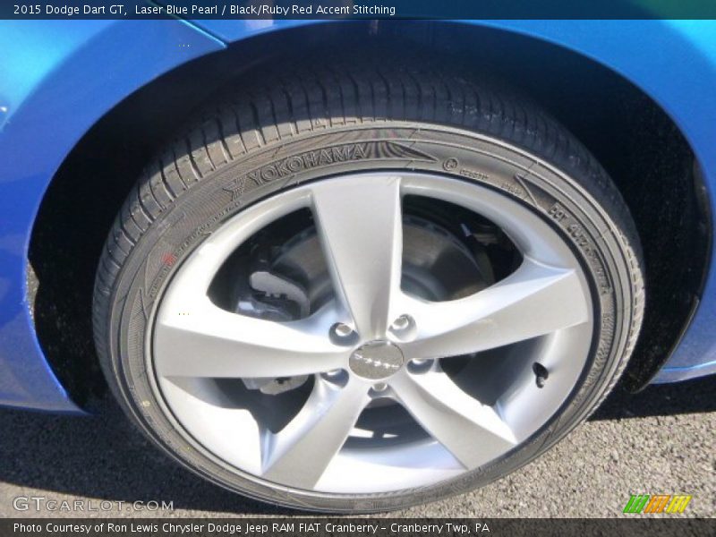 Laser Blue Pearl / Black/Ruby Red Accent Stitching 2015 Dodge Dart GT