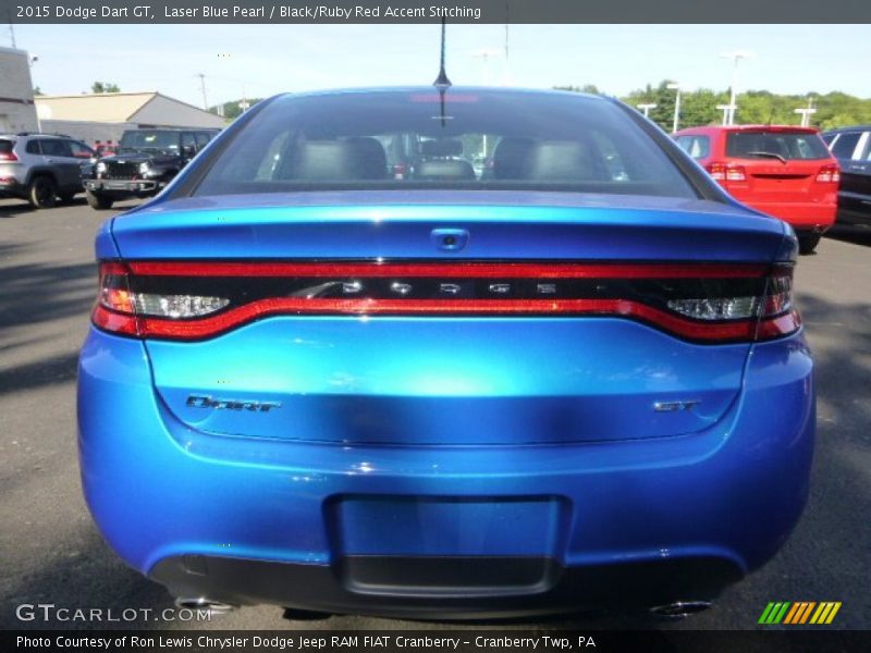 Laser Blue Pearl / Black/Ruby Red Accent Stitching 2015 Dodge Dart GT