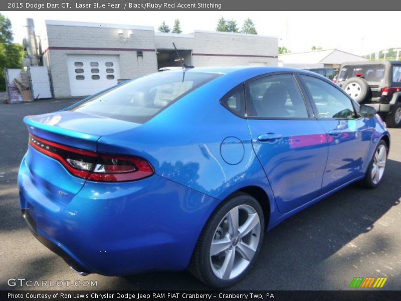 Laser Blue Pearl / Black/Ruby Red Accent Stitching 2015 Dodge Dart GT