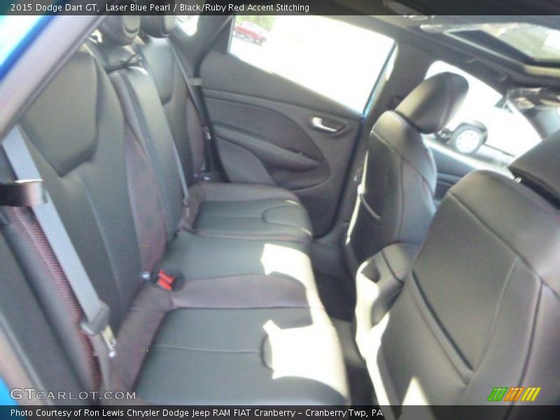 Laser Blue Pearl / Black/Ruby Red Accent Stitching 2015 Dodge Dart GT