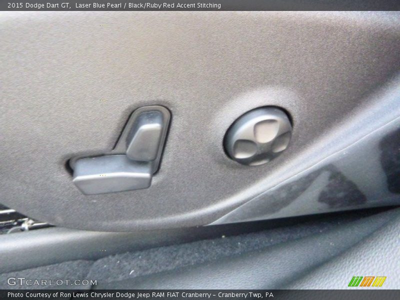 Laser Blue Pearl / Black/Ruby Red Accent Stitching 2015 Dodge Dart GT
