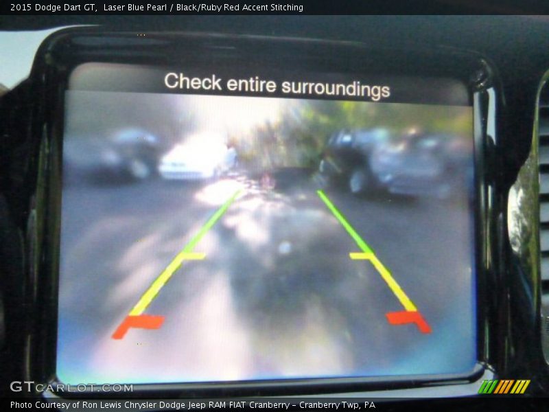 Laser Blue Pearl / Black/Ruby Red Accent Stitching 2015 Dodge Dart GT