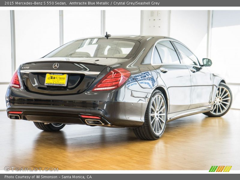 Anthracite Blue Metallic / Crystal Grey/Seashell Grey 2015 Mercedes-Benz S 550 Sedan