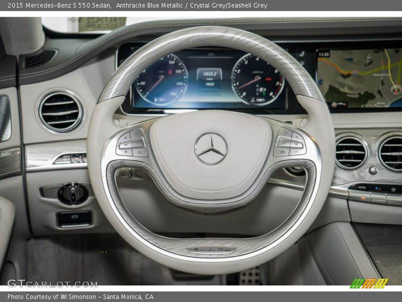 Anthracite Blue Metallic / Crystal Grey/Seashell Grey 2015 Mercedes-Benz S 550 Sedan