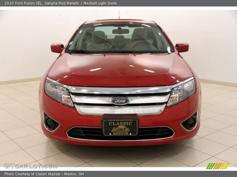 Sangria Red Metallic / Medium Light Stone 2010 Ford Fusion SEL
