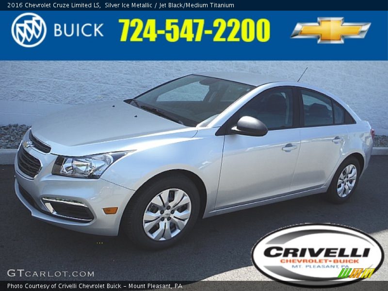 Silver Ice Metallic / Jet Black/Medium Titanium 2016 Chevrolet Cruze Limited LS