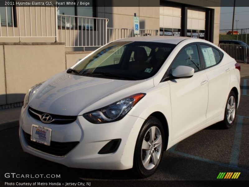 Pearl White / Beige 2011 Hyundai Elantra GLS
