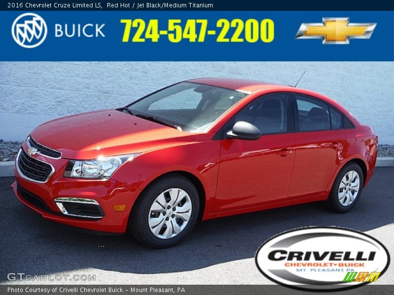 Red Hot / Jet Black/Medium Titanium 2016 Chevrolet Cruze Limited LS