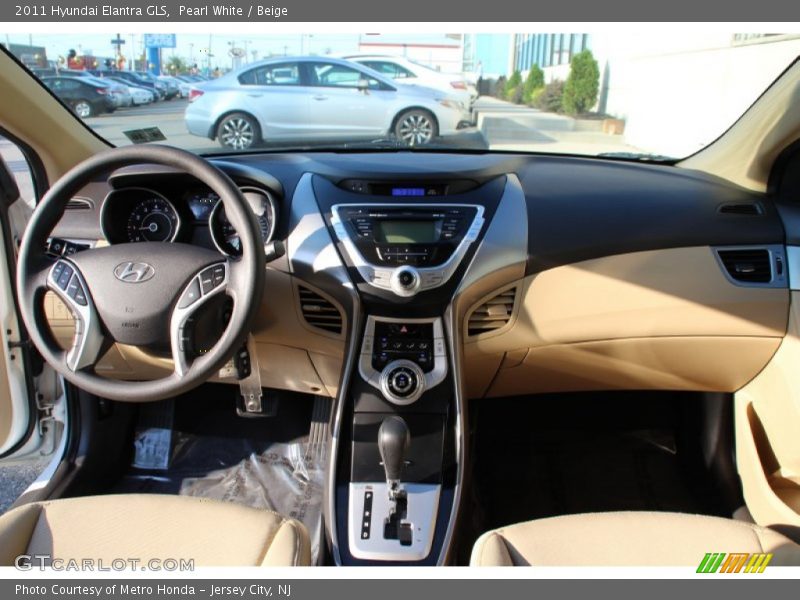 Pearl White / Beige 2011 Hyundai Elantra GLS