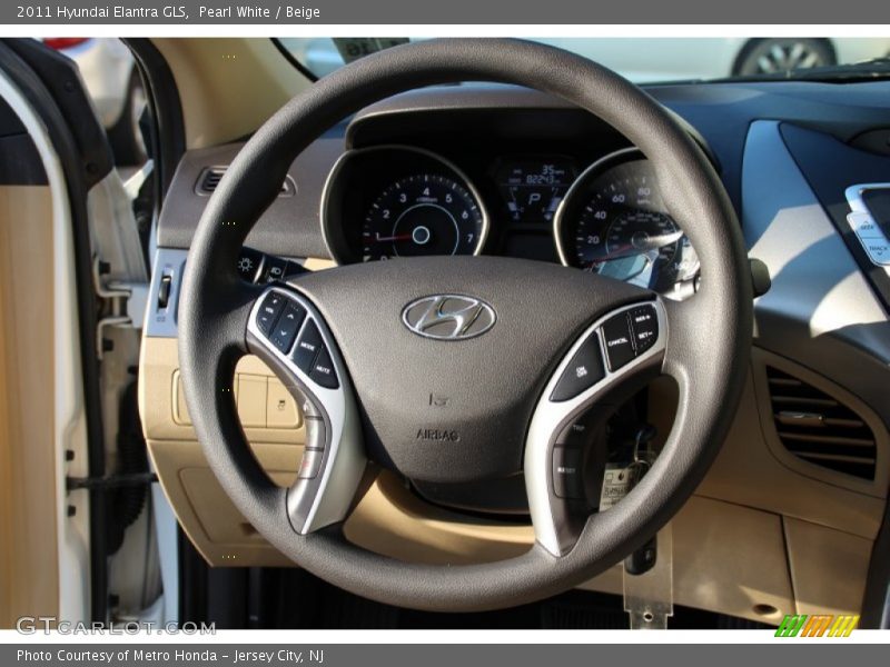 Pearl White / Beige 2011 Hyundai Elantra GLS