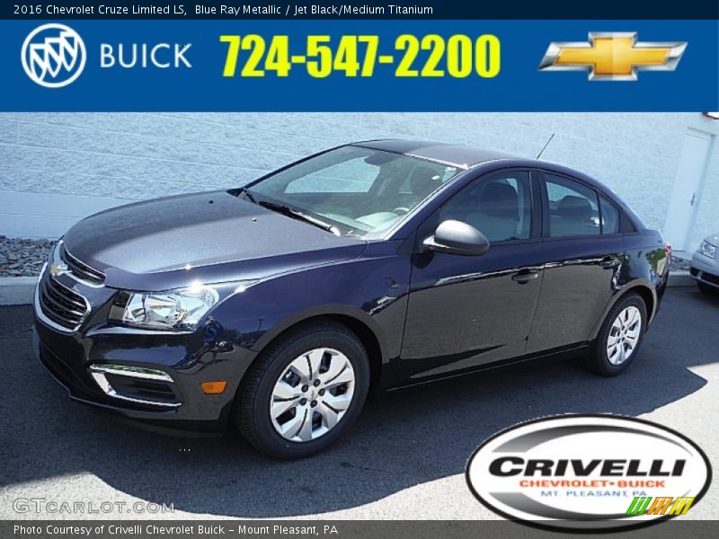 Blue Ray Metallic / Jet Black/Medium Titanium 2016 Chevrolet Cruze Limited LS