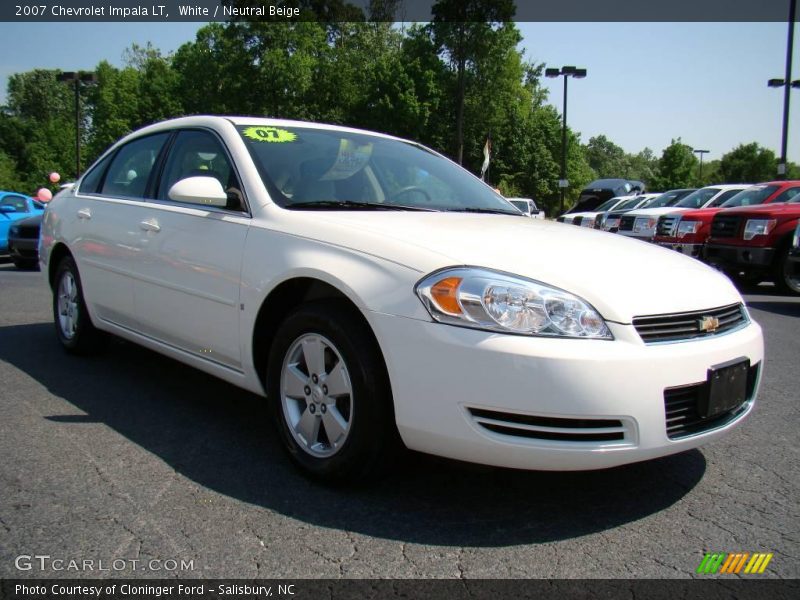 White / Neutral Beige 2007 Chevrolet Impala LT