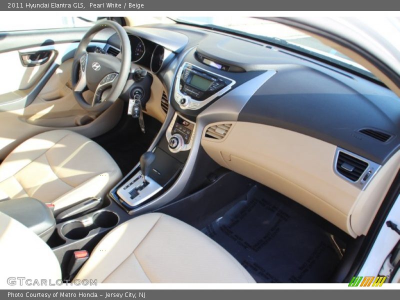 Pearl White / Beige 2011 Hyundai Elantra GLS