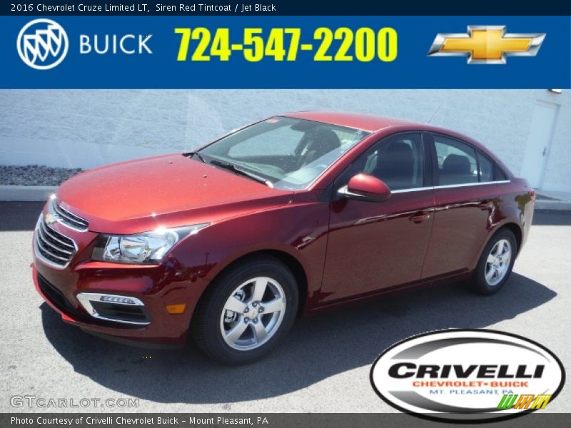 Siren Red Tintcoat / Jet Black 2016 Chevrolet Cruze Limited LT