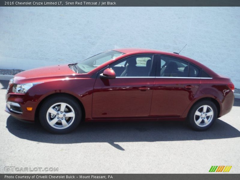 Siren Red Tintcoat / Jet Black 2016 Chevrolet Cruze Limited LT