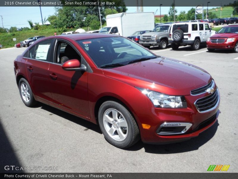 Siren Red Tintcoat / Jet Black 2016 Chevrolet Cruze Limited LT