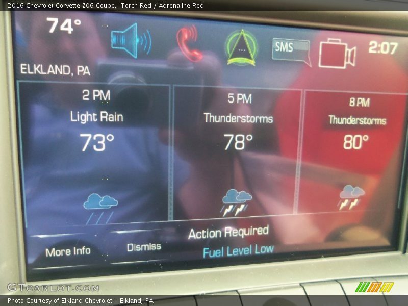 Controls of 2016 Corvette Z06 Coupe