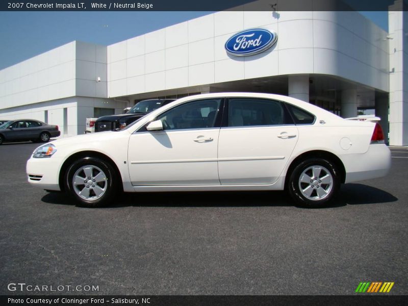 White / Neutral Beige 2007 Chevrolet Impala LT