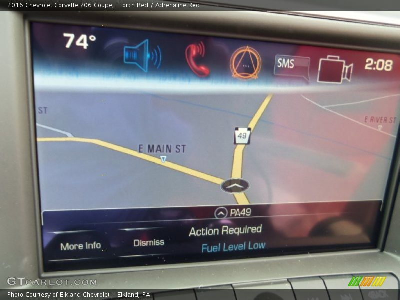 Navigation of 2016 Corvette Z06 Coupe