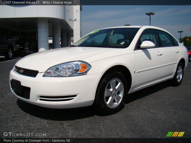 White / Neutral Beige 2007 Chevrolet Impala LT