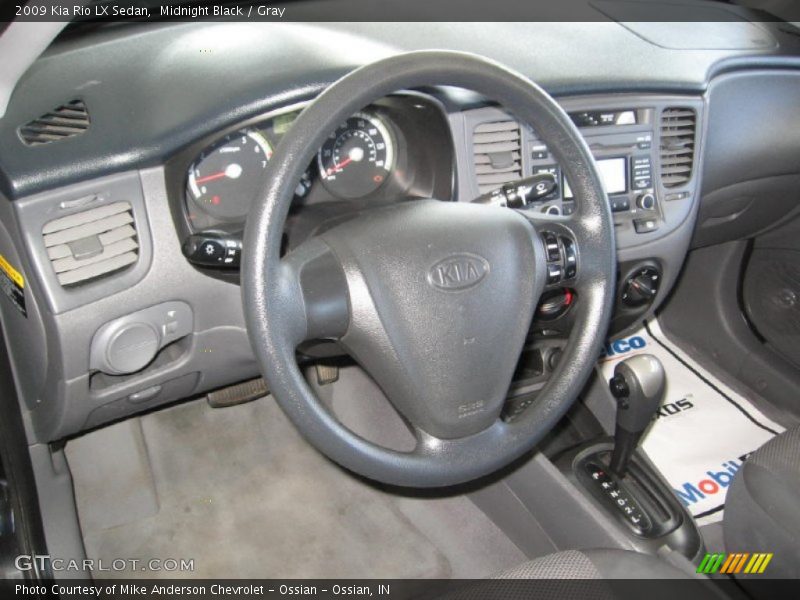 Midnight Black / Gray 2009 Kia Rio LX Sedan