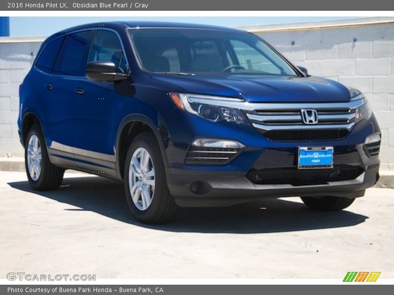 Obsidian Blue Pearl / Gray 2016 Honda Pilot LX