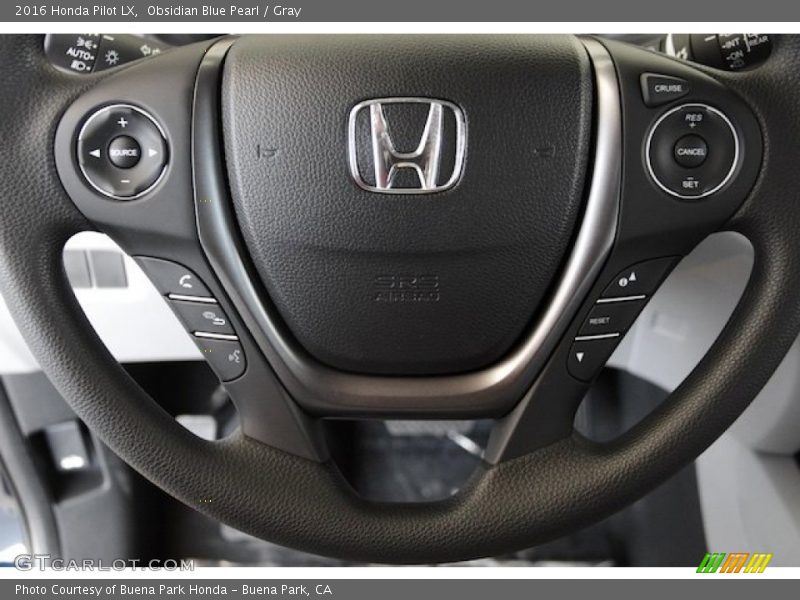 Obsidian Blue Pearl / Gray 2016 Honda Pilot LX