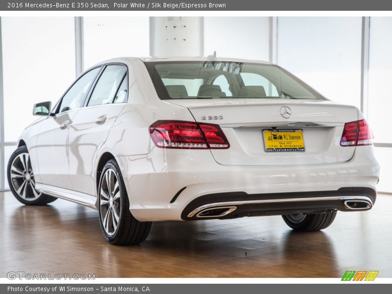 Polar White / Silk Beige/Espresso Brown 2016 Mercedes-Benz E 350 Sedan