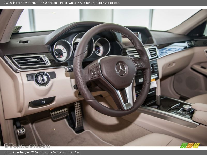 Polar White / Silk Beige/Espresso Brown 2016 Mercedes-Benz E 350 Sedan