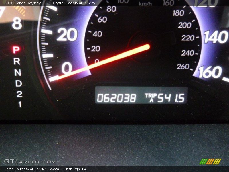 Crystal Black Pearl / Gray 2010 Honda Odyssey EX-L