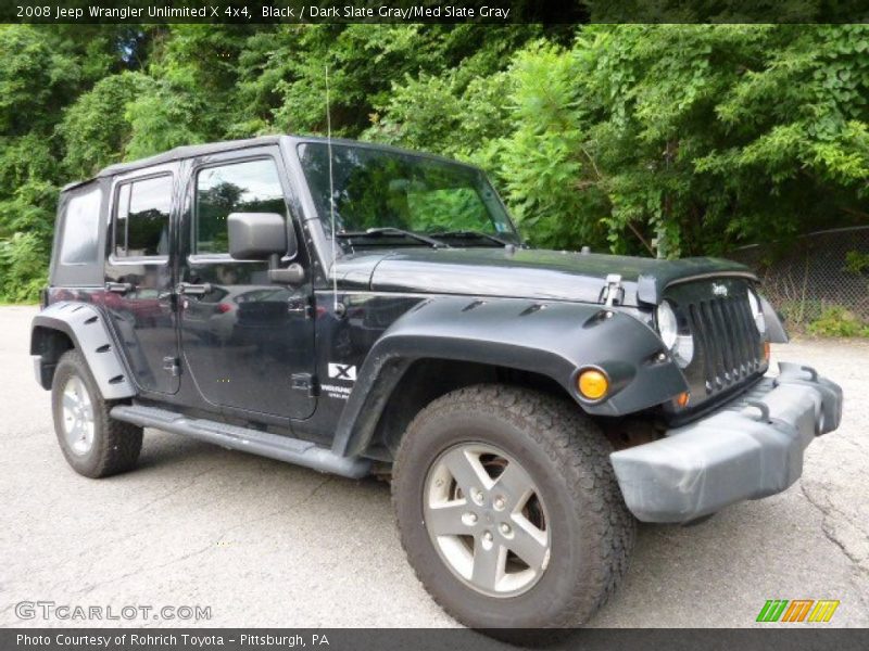 Black / Dark Slate Gray/Med Slate Gray 2008 Jeep Wrangler Unlimited X 4x4