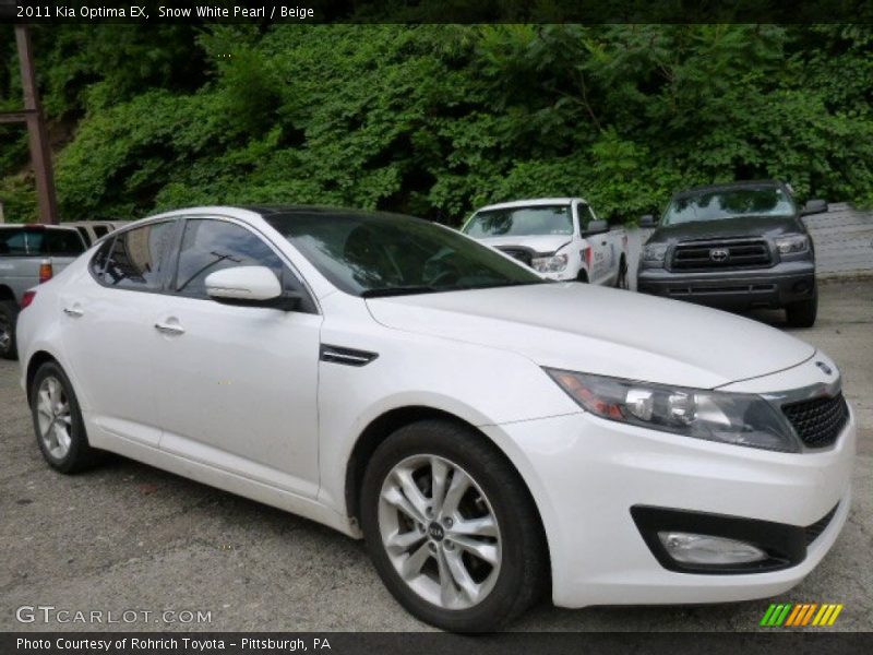 Snow White Pearl / Beige 2011 Kia Optima EX