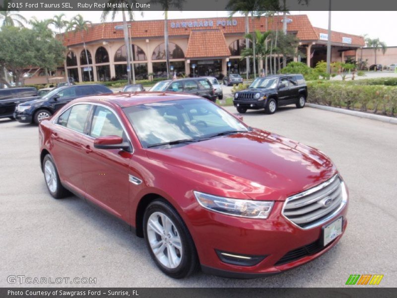Ruby Red Metallic / Dune 2015 Ford Taurus SEL