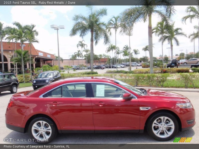 Ruby Red Metallic / Dune 2015 Ford Taurus SEL