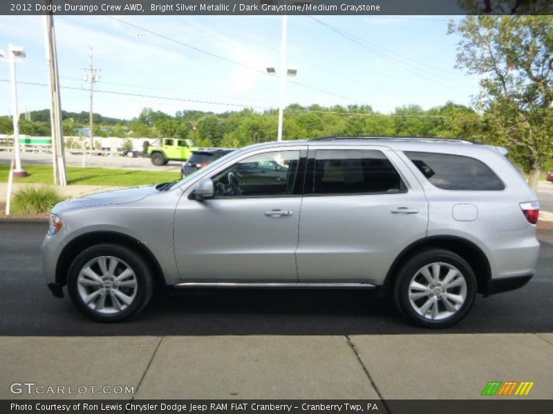 Bright Silver Metallic / Dark Graystone/Medium Graystone 2012 Dodge Durango Crew AWD