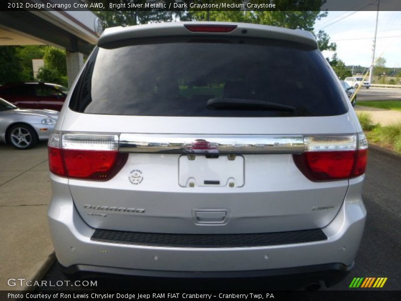 Bright Silver Metallic / Dark Graystone/Medium Graystone 2012 Dodge Durango Crew AWD