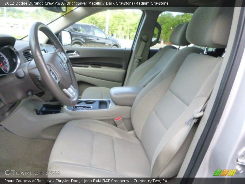 Bright Silver Metallic / Dark Graystone/Medium Graystone 2012 Dodge Durango Crew AWD