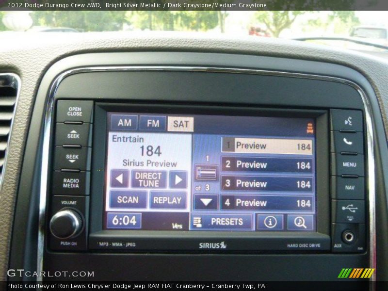 Bright Silver Metallic / Dark Graystone/Medium Graystone 2012 Dodge Durango Crew AWD