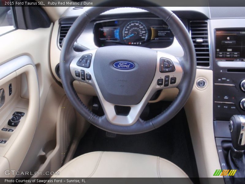 Ruby Red Metallic / Dune 2015 Ford Taurus SEL