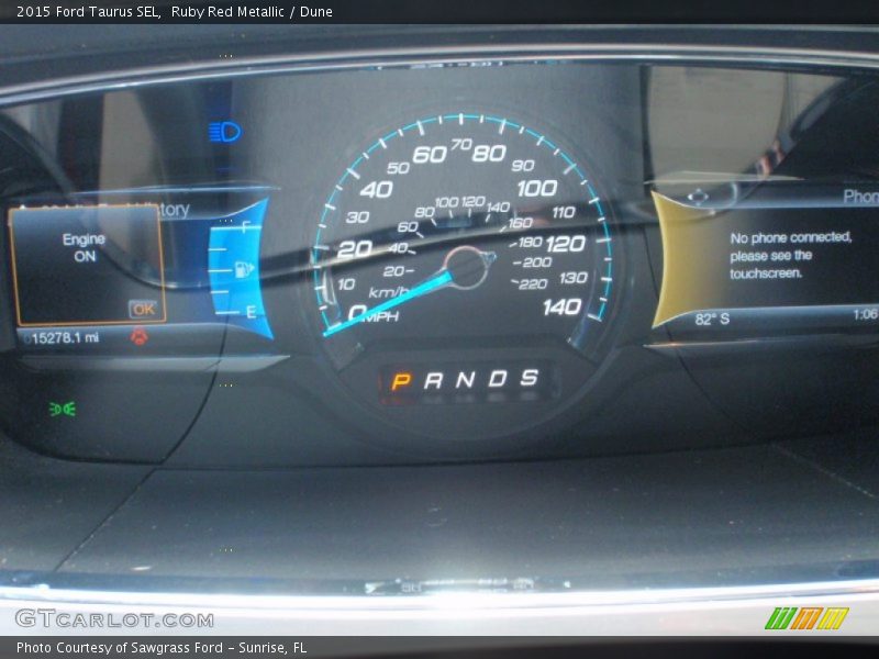 Ruby Red Metallic / Dune 2015 Ford Taurus SEL