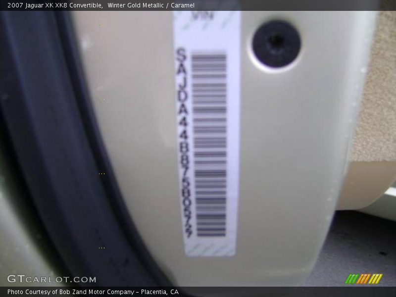 Winter Gold Metallic / Caramel 2007 Jaguar XK XK8 Convertible