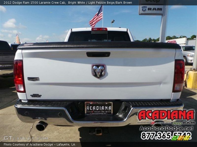 Bright White / Light Pebble Beige/Bark Brown 2012 Dodge Ram 1500 Laramie Crew Cab