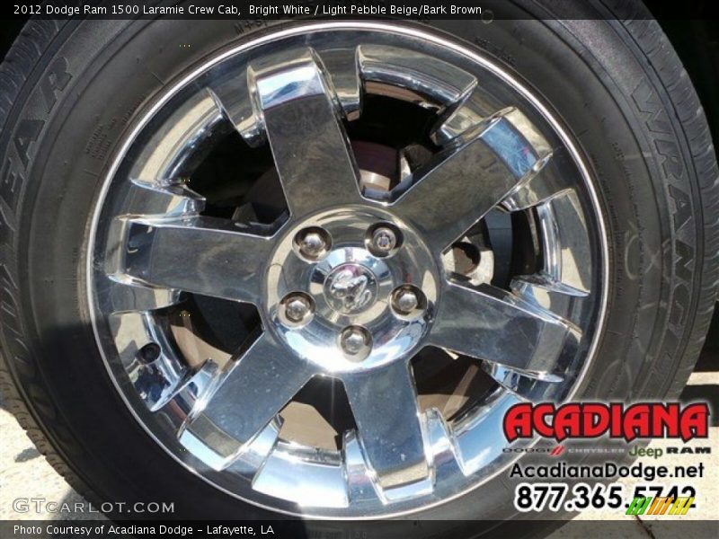 Bright White / Light Pebble Beige/Bark Brown 2012 Dodge Ram 1500 Laramie Crew Cab