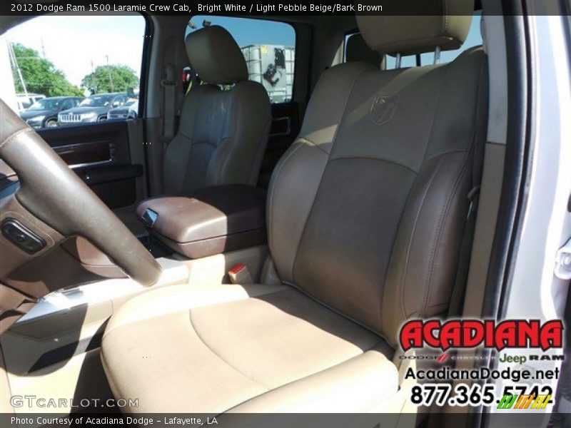 Bright White / Light Pebble Beige/Bark Brown 2012 Dodge Ram 1500 Laramie Crew Cab