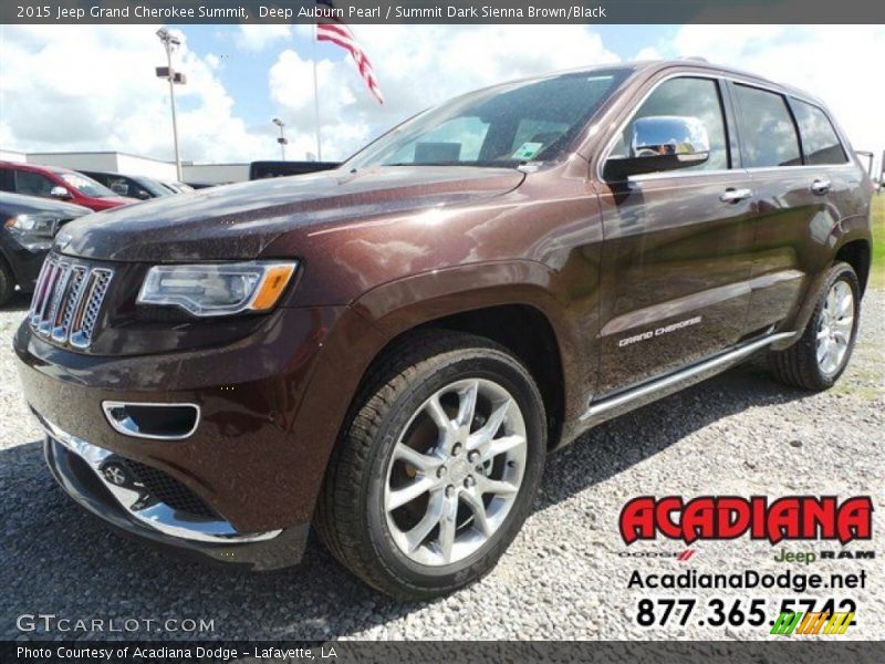 Deep Auburn Pearl / Summit Dark Sienna Brown/Black 2015 Jeep Grand Cherokee Summit