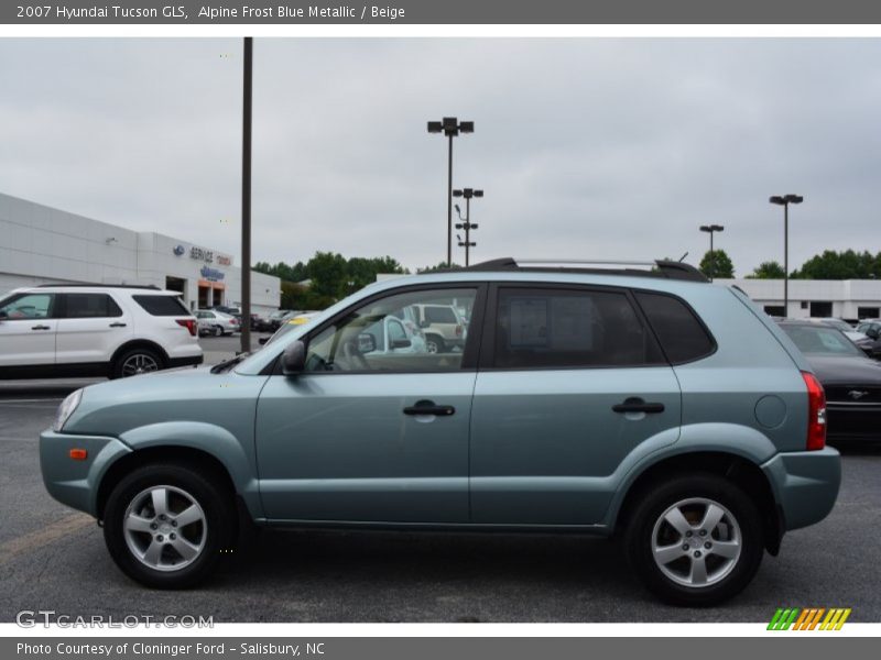 Alpine Frost Blue Metallic / Beige 2007 Hyundai Tucson GLS