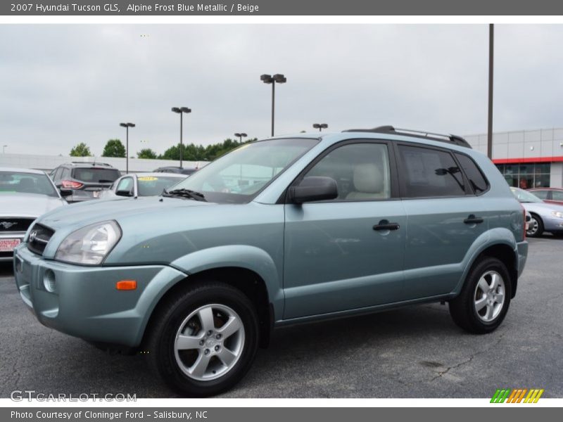 Alpine Frost Blue Metallic / Beige 2007 Hyundai Tucson GLS